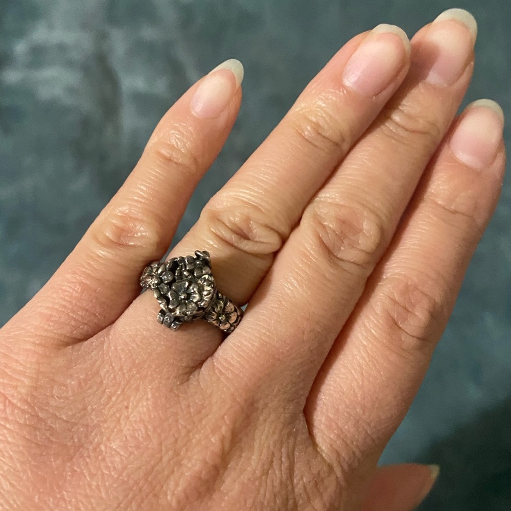 Vintage sterling silver locket ring